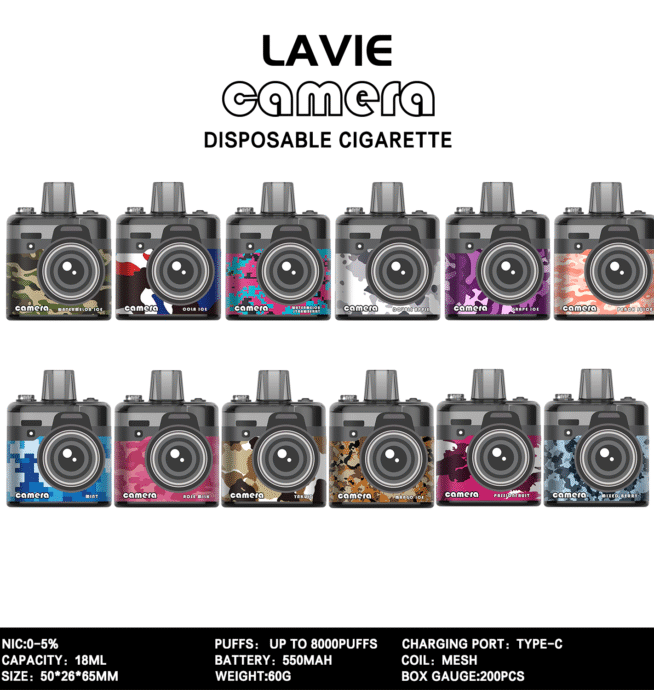LAVIE Camera 8000 Puffs – Kompakte Vape mit Power