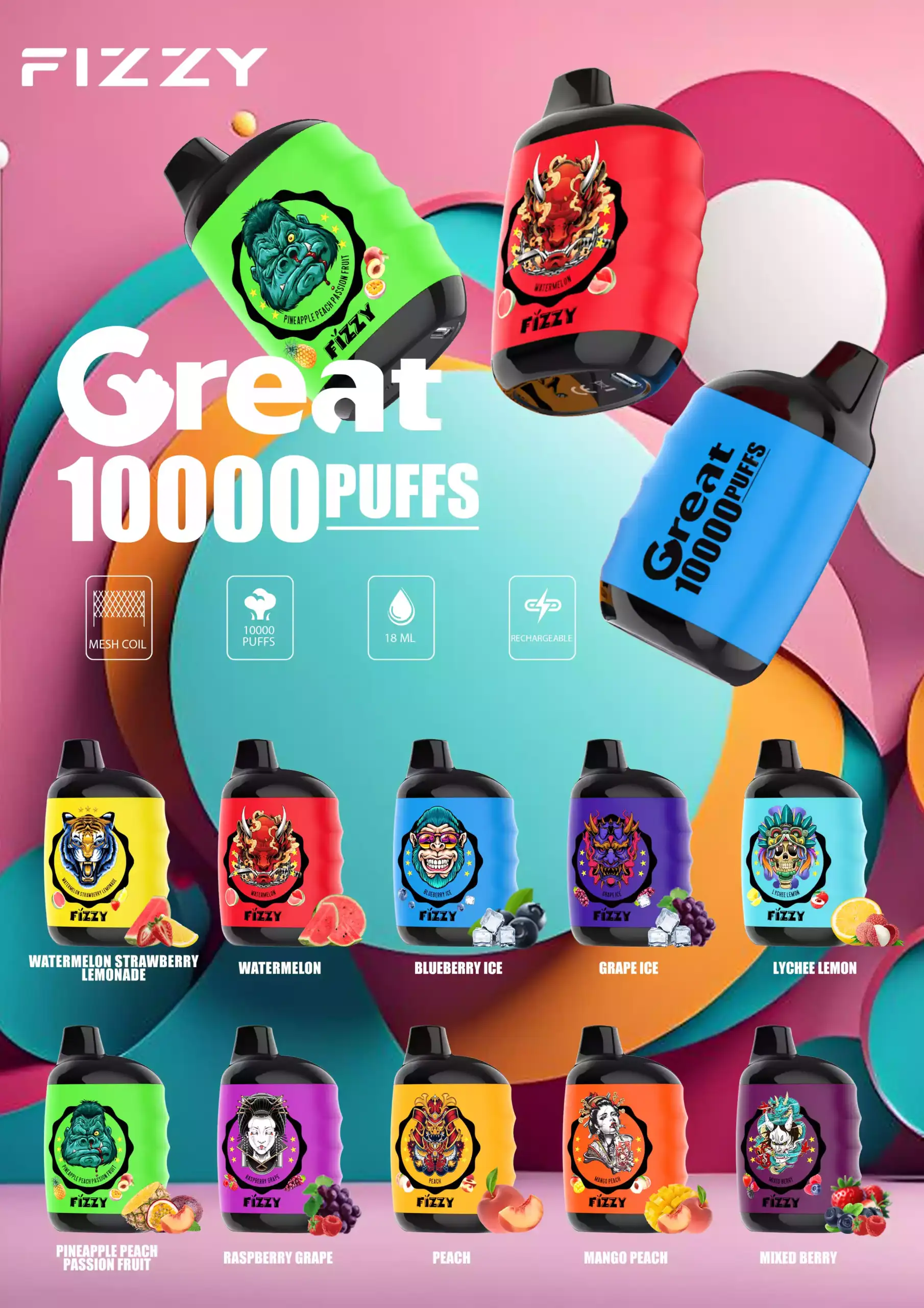 Fizzy Great 10000 – Vape Fruitée